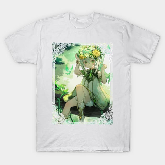 Nahida on a branch - Genshin Impact T-Shirt by SaucyBandit